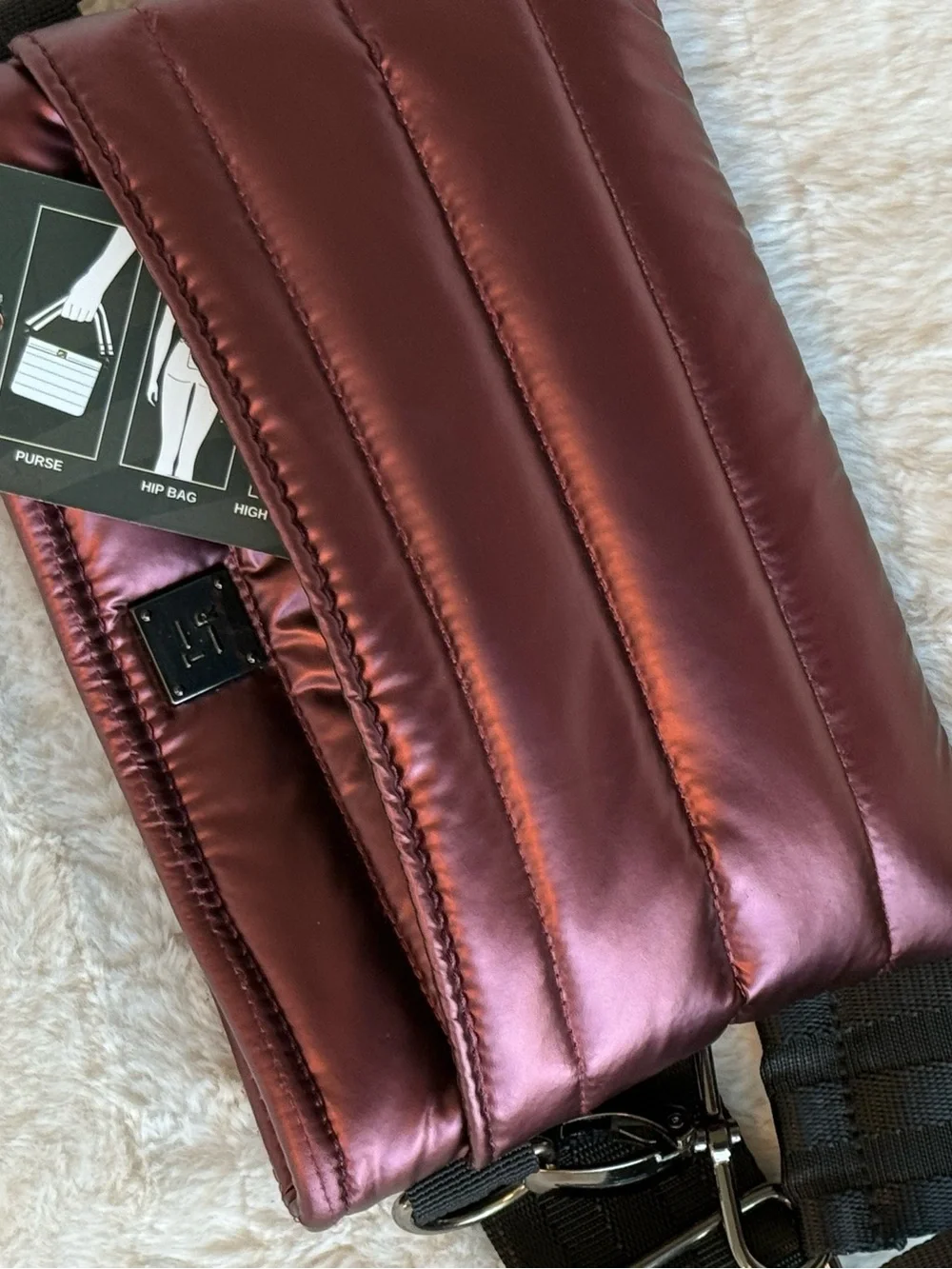 THINK ROYLYN Bum Bag Mirror Metallic Deep Burgundy metallic
